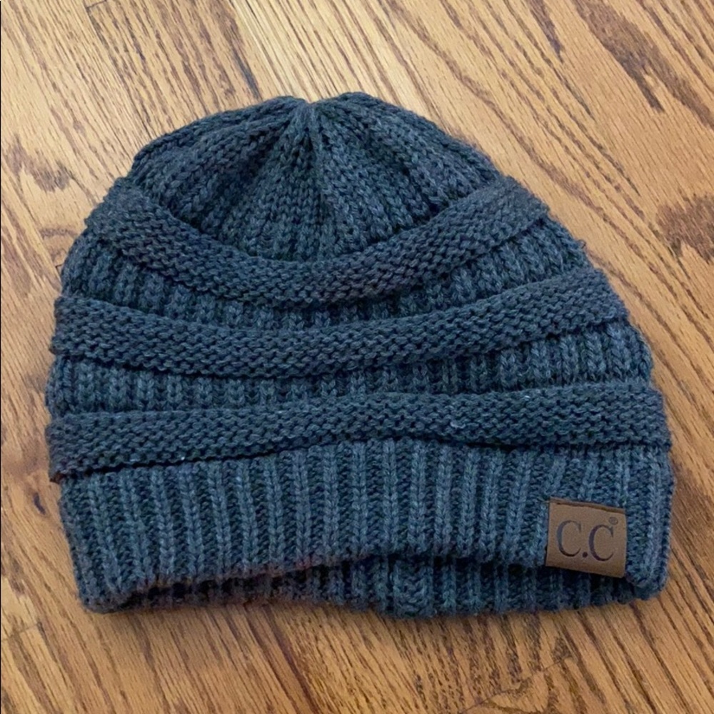 Grey CC knit beanie